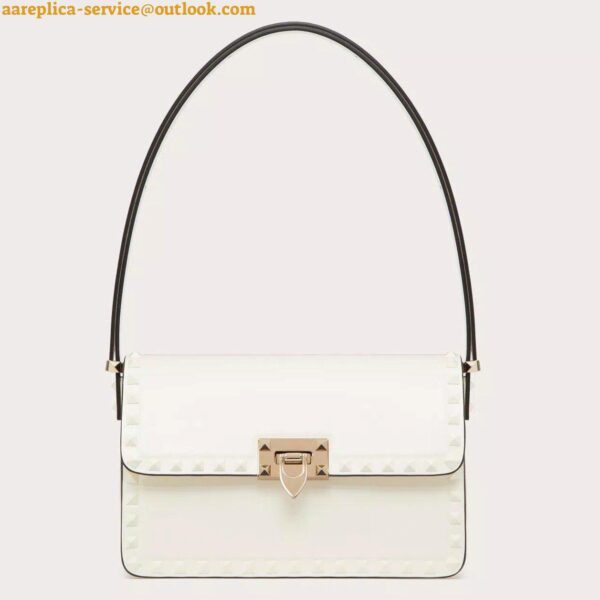 Replica Valentino Rockstud23 Small Shoulder Bag in White Calfskin 3