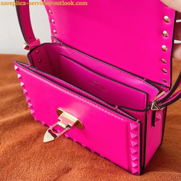 Replica Valentino Rockstud23 Small Shoulder Bag in Pink Calfskin 11