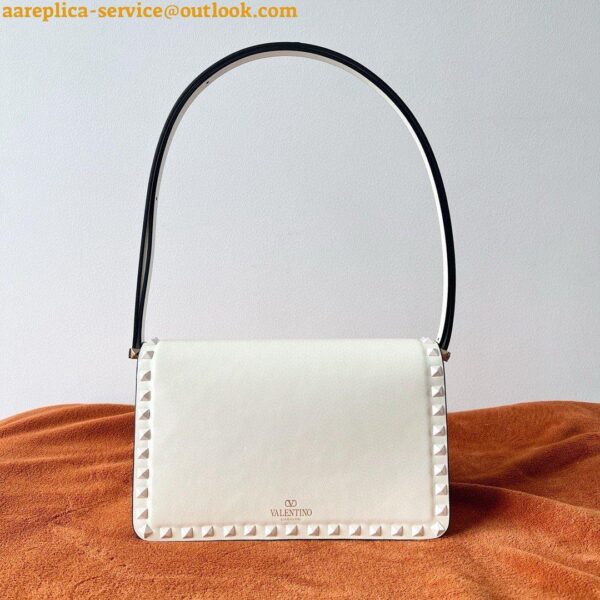 Replica Valentino Rockstud23 Small Shoulder Bag in White Calfskin 4