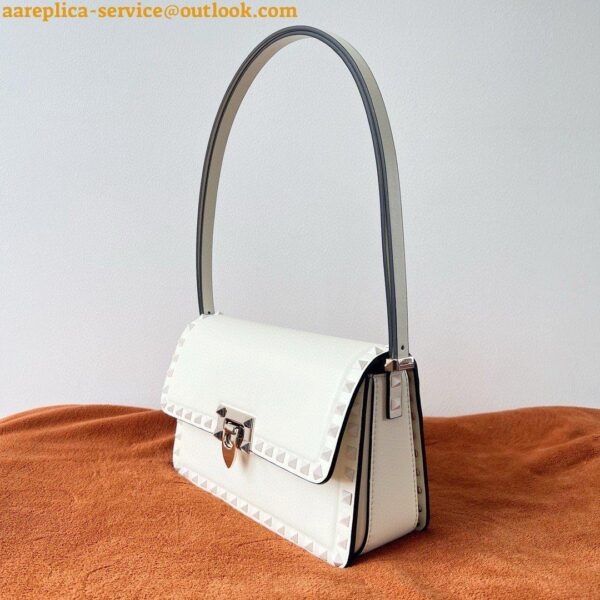 Replica Valentino Rockstud23 Small Shoulder Bag in White Calfskin 9