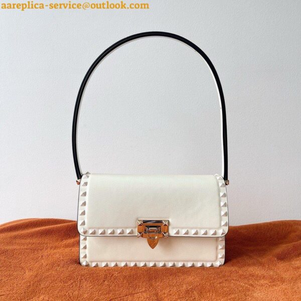 Replica Valentino Rockstud23 Small Shoulder Bag in White Calfskin 12