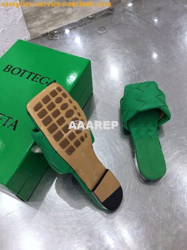 Replica Bottega Veneta BV Lido Flat Sandals 608853 Green 8