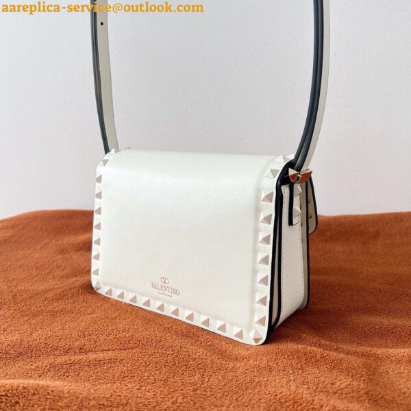 Replica Valentino Rockstud23 Small Shoulder Bag in White Calfskin 19