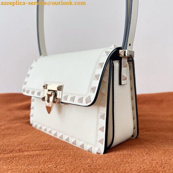 Replica Valentino Rockstud23 Small Shoulder Bag in White Calfskin 20