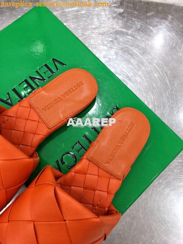 Replica Bottega Veneta BV Lido Flat Sandals 608853 Orange 7