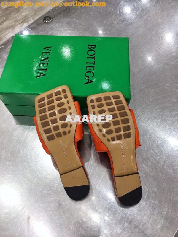 Replica Bottega Veneta BV Lido Flat Sandals 608853 Orange 8