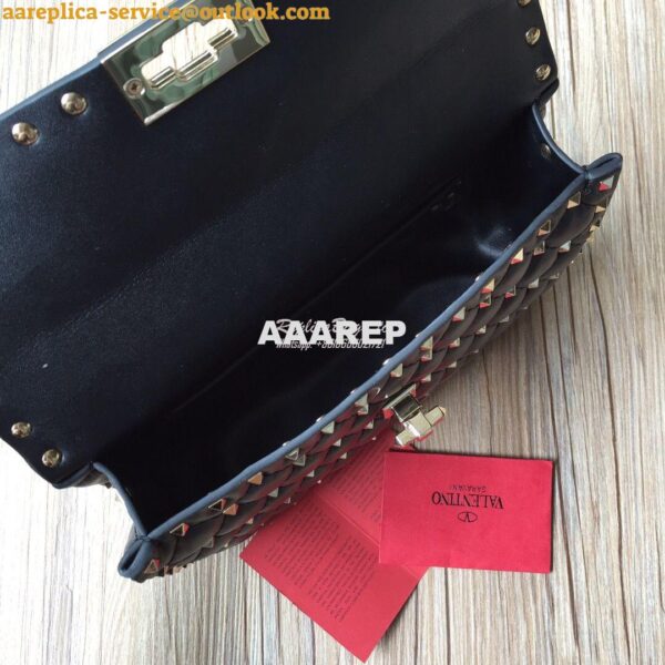 Replica Valentino Garavani Rockstud Spike Quilted Leather Chain bag Bl 8