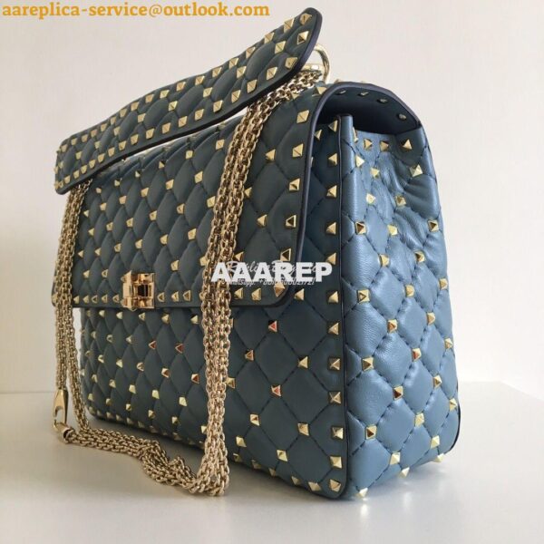 Replica Valentino Garavani Rockstud Spike Quilted Leather Chain bag in 13