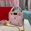 Replica Valentino 0097S Small Roman Stud The Handle Bag In Nappa Nude 2