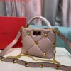 Replica Valentino 0097S Small Roman Stud The Handle Bag In Nappa Light Pink