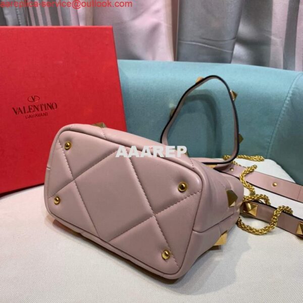 Replica Valentino 0097S Small Roman Stud The Handle Bag In Nappa Nude 3