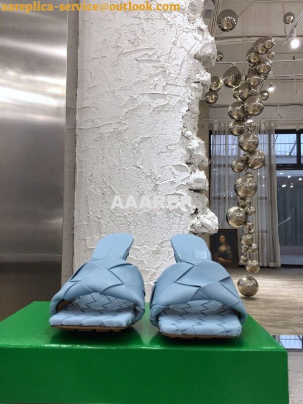 Replica Bottega Veneta BV Lido Sandals Heel 608854 Baby Blue 2