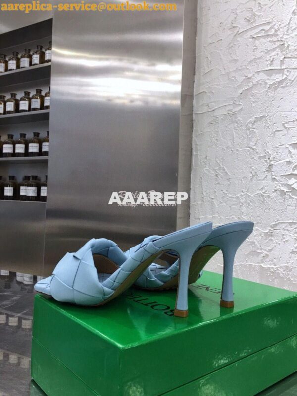 Replica Bottega Veneta BV Lido Sandals Heel 608854 Baby Blue 5