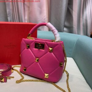 Replica Valentino 0097S Small Roman Stud The Handle Bag In Nappa Plum