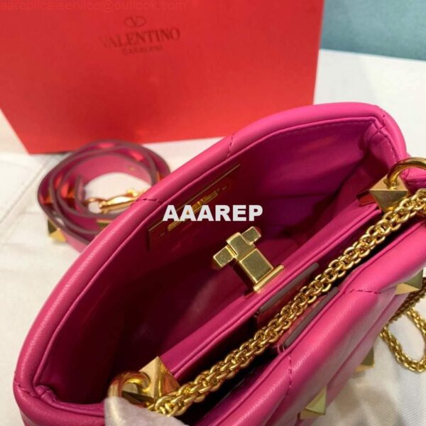 Replica Valentino 0097S Small Roman Stud The Handle Bag In Nappa Plum 7