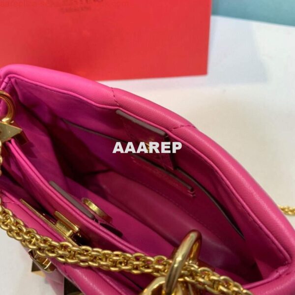 Replica Valentino 0097S Small Roman Stud The Handle Bag In Nappa Plum 9