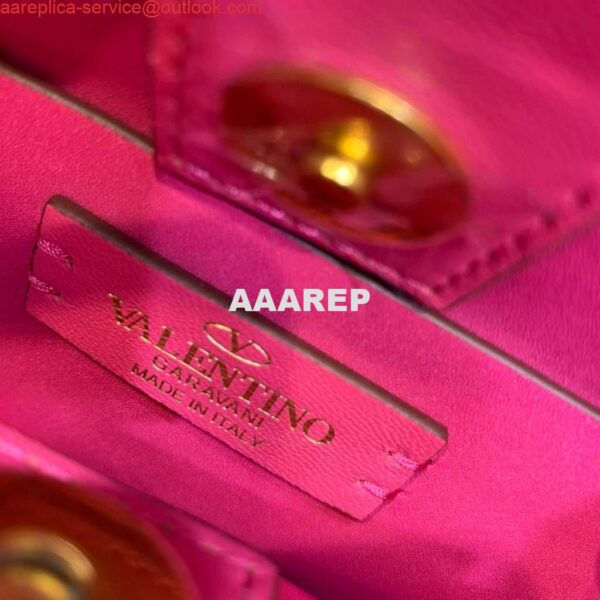 Replica Valentino 0097S Small Roman Stud The Handle Bag In Nappa Plum 10