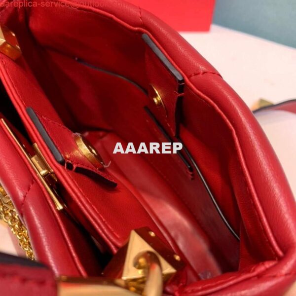 Replica Valentino 0097S Small Roman Stud The Handle Bag In Nappa Red 6