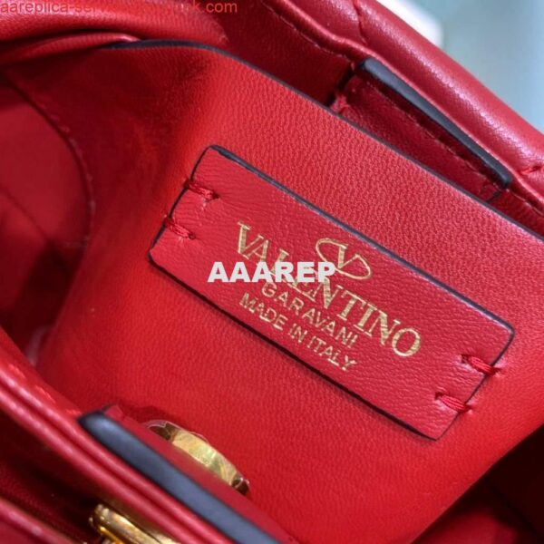 Replica Valentino 0097S Small Roman Stud The Handle Bag In Nappa Red 7