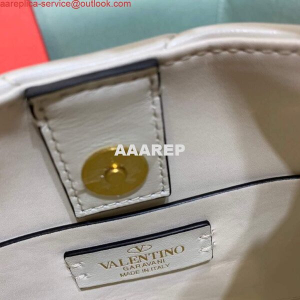 Replica Valentino 0097S Small Roman Stud The Handle Bag In Nappa White 9