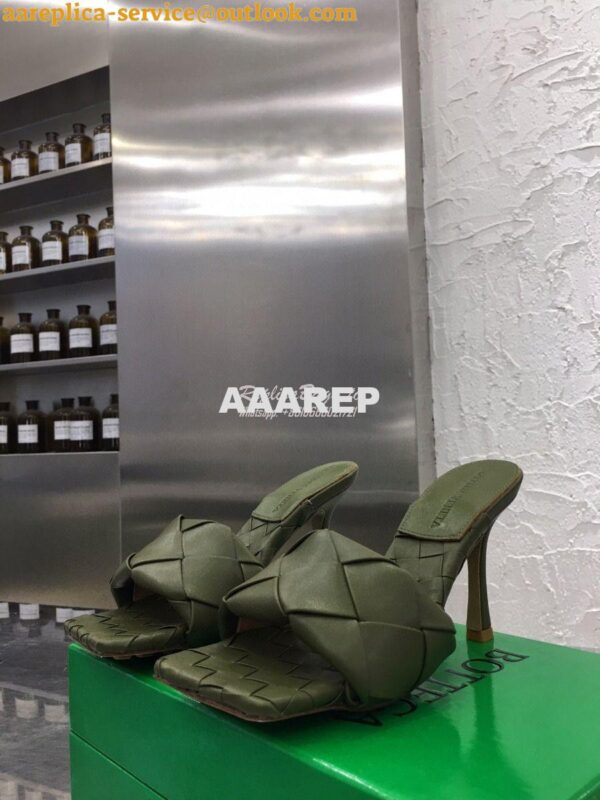 Replica Bottega Veneta BV Lido Sandals Heel 608854 Khaki