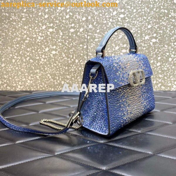 Replica Valentino 1W2B0G97TZA0FO Vsling Mini Handbag With Sparkling Embroidery Gradient blue 4