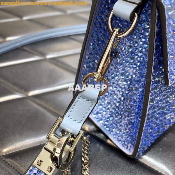 Replica Valentino 1W2B0G97TZA0FO Vsling Mini Handbag With Sparkling Embroidery Gradient blue 5