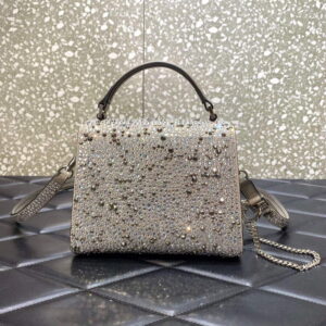 Replica Valentino 1W2B0G97TZA0FO Vsling Mini Handbag With Sparkling Embroidery Pearl Gray