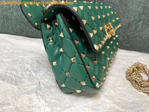 Replica Valentino Rockstud Spike Small Bag In Green Nappa Lambskin 6