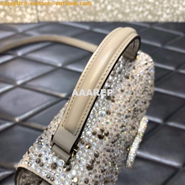 Replica Valentino 1W2B0G97TZA0FO Vsling Mini Handbag With Sparkling Embroidery Pearl Gray 3