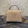 Replica Valentino 1W2B0G97TZA0FO Vsling Mini Handbag With Sparkling Embroidery Pearl Gray