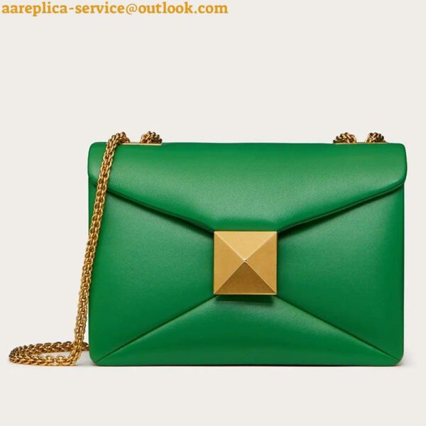 Replica Valentino Rockstud Spike Small Bag In Green Nappa Lambskin 16