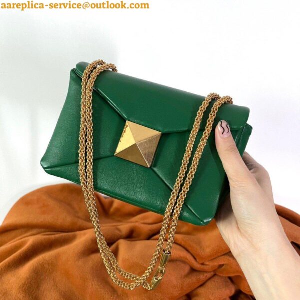 Replica Valentino Rockstud Spike Small Bag In Green Nappa Lambskin 17