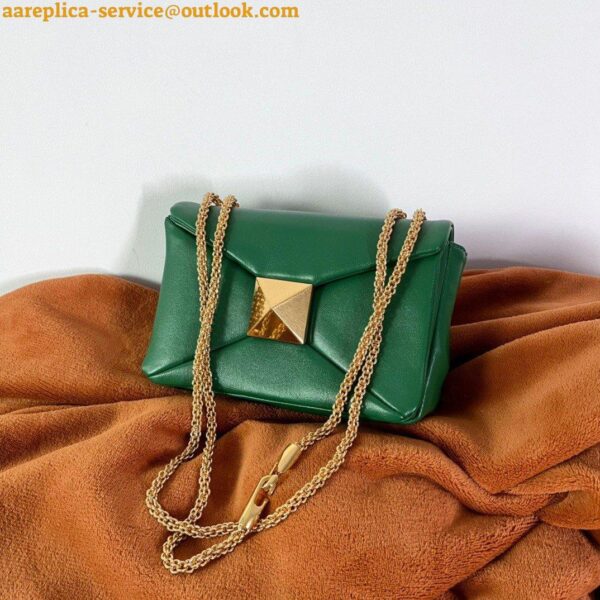 Replica Valentino Rockstud Spike Small Bag In Green Nappa Lambskin 21