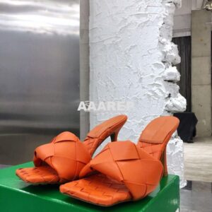 Replica Bottega Veneta BV Lido Sandals Heel 608854 Orange 2