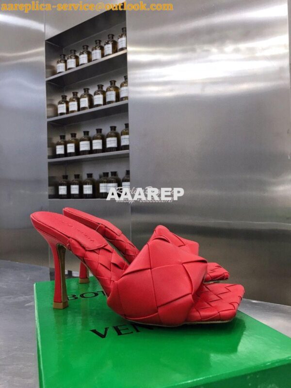 Replica Bottega Veneta BV Lido Sandals Heel 608854 Red 3