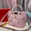 Replica Valentino 2021 Roman Stud The Handle Bag In Nappa 0097L Green