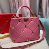 Replica Valentino 2021 Roman Stud The Handle Bag In Nappa 0097L Plum 2