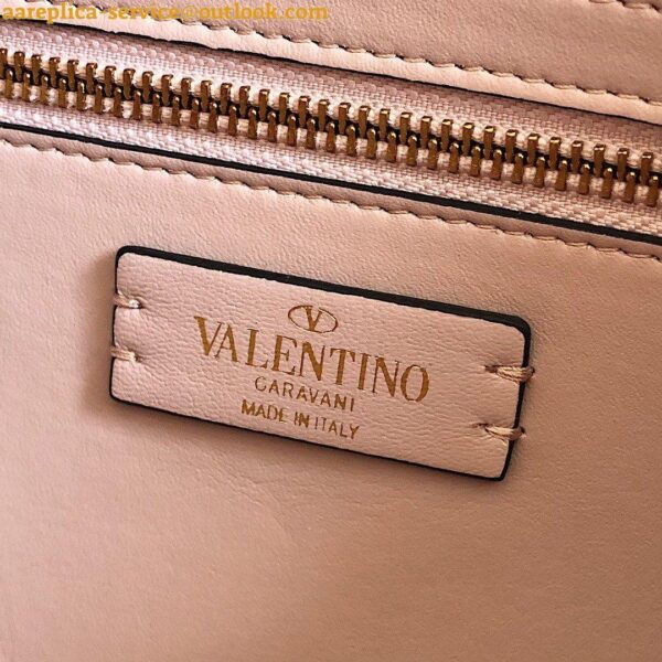 Replica Valentino Roman Stud Medium Chain Bag In Pink Nappa Leather 11