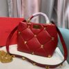 Replica Valentino 2021 Roman Stud The Handle Bag In Nappa 0097L Plum