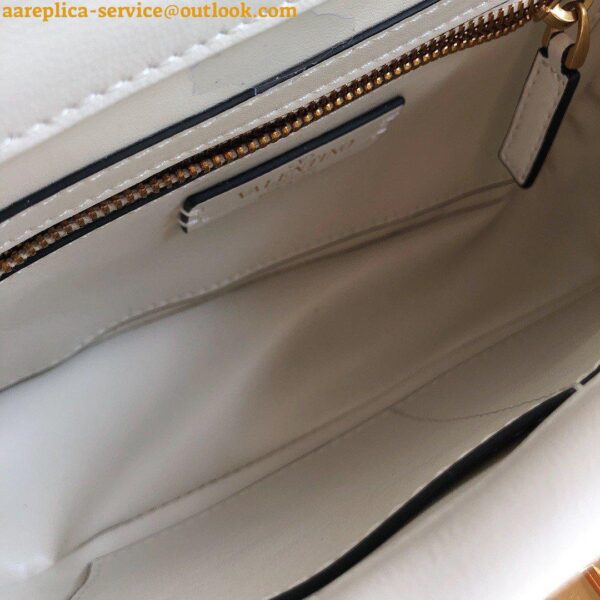 Replica Valentino Roman Stud Medium Chain Bag In White Nappa Leather 11