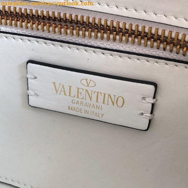 Replica Valentino Roman Stud Medium Chain Bag In White Nappa Leather 12