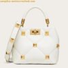 Replica Valentino Roman Stud Mini Handle Bag In Pink Nappa Leather