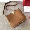 Replica Valentino 2B0C17 Rockstud Grainy Calfskin Hobo Bag 50031S Red