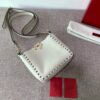 Replica Valentino 2B0C17V Mini Rockstud Grainy Calfskin Hobo Bag 50029 Black 2