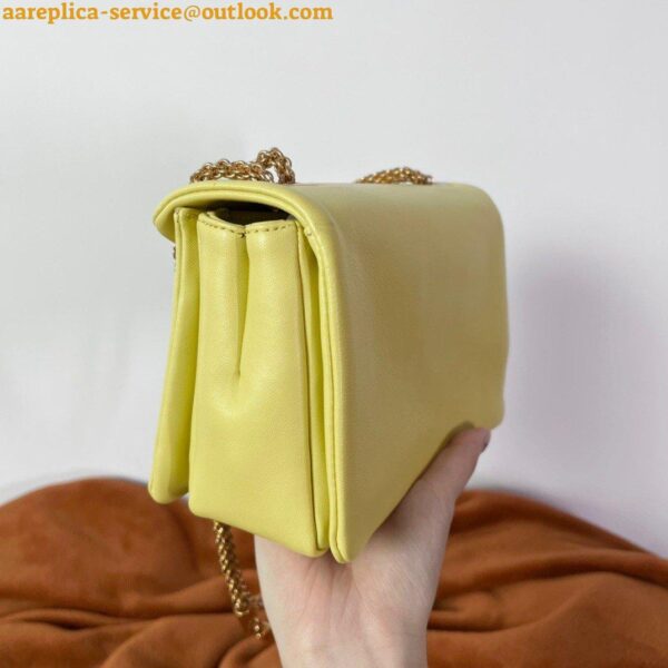 Replica Valentino Roman Stud Small Handle Bag In Yellow Nappa Leather 14