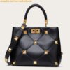 Replica Valentino Roman Stud Small Handle Bag In Yellow Nappa Leather