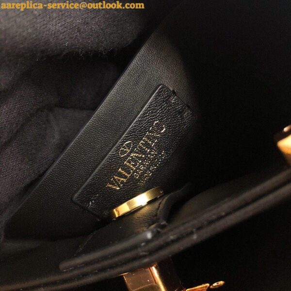 Replica Valentino Roman Stud Top Handle Bag In Black Nappa Leather 8