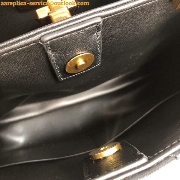 Replica Valentino Roman Stud Top Handle Bag In Black Nappa Leather 8