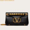 Replica Valentino Stud Sign Shoulder Bag In Brown Nappa Leather 2